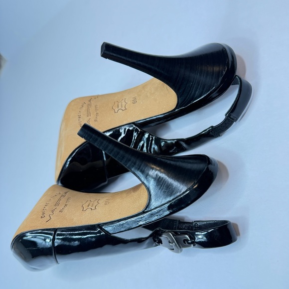 VIA SPIGA Italy Women's Peep Toe  Size 6M Slingback High Heel Black - Picture 10 of 14